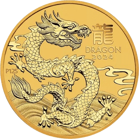 1 oz Lunar III Dragon Gold 2024